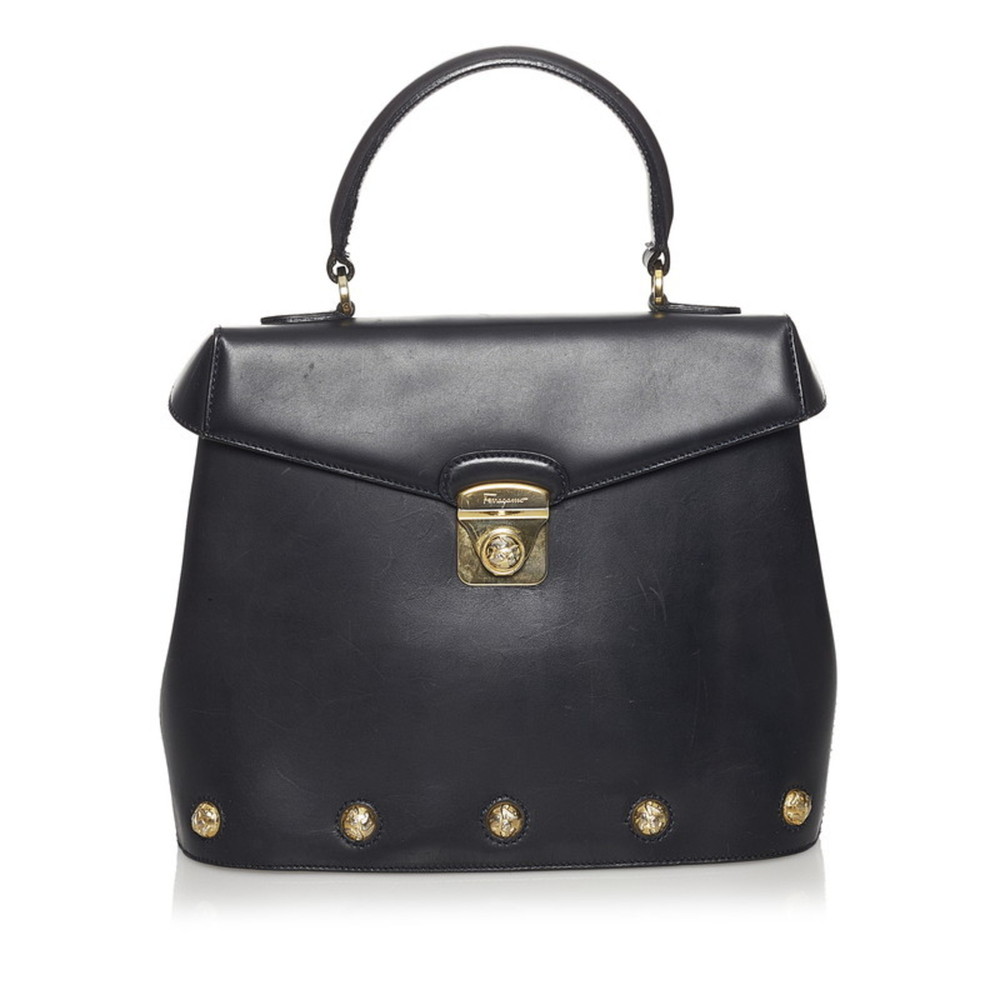 SALVATORE FERRAGAMO Handbag Shoulder Bag AN 21 5209 Black Leather Ladies - Picture 2 of 8